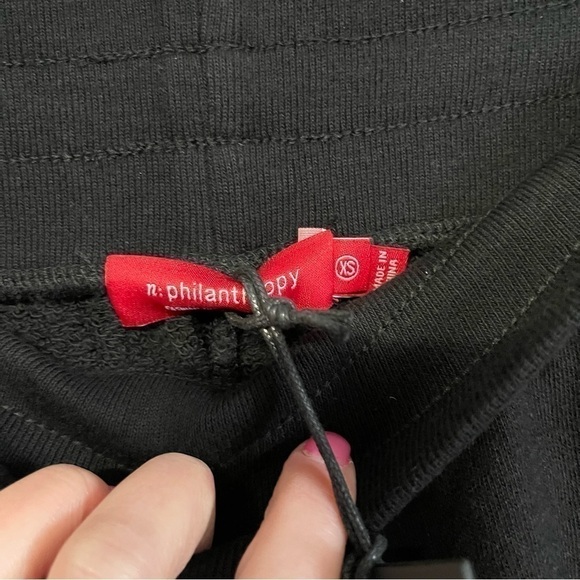 NWT N:philanthropy coco tie waist sweat shorts Black cat - Picture 9 of 10